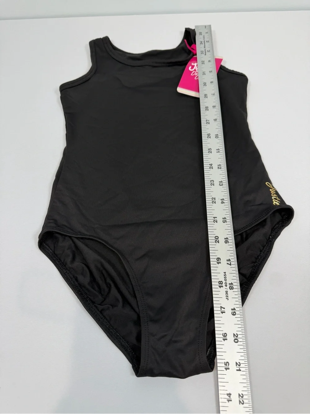 Justice Black‎ One-Piece Dance Gym with Gold Logo Meduim (10)